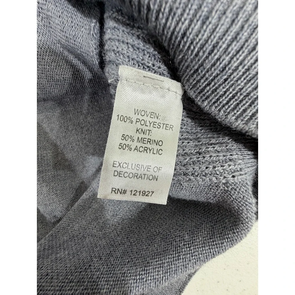 Johnnie O Hybrid 1/4 Zip Prep Performance Pullover Medium Gray Merino Blend READ